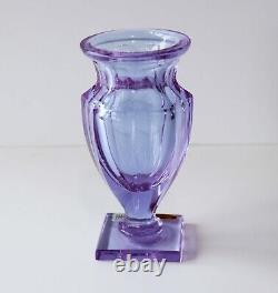 Vintage Lilac Moser 8 Paneled Faceted 4.75 Vase