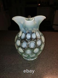 Vintage MMA Fenton Art Glass Opalescent Coin Dot Iced Tea Pitcher