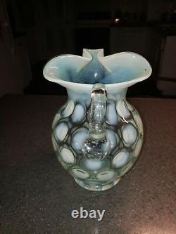 Vintage MMA Fenton Art Glass Opalescent Coin Dot Iced Tea Pitcher