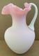 Vintage Peachblow Victorian Art Glass Pitcher Pink / White