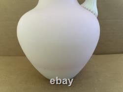 Vintage PEACHBLOW Victorian Art Glass Pitcher PINK / WHITE
