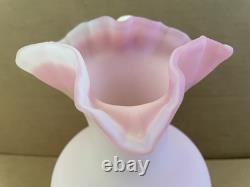 Vintage PEACHBLOW Victorian Art Glass Pitcher PINK / WHITE