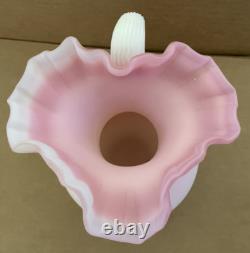 Vintage PEACHBLOW Victorian Art Glass Pitcher PINK / WHITE