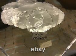 Vintage Pair LALIQUE Crystal Candleholder Mesanges Circa 1940's Signed 7