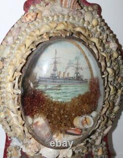 Vintage Seashell Sea Shell Steamship Victorian Art Souvenir England