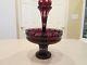 Vintage Victorian Bohemian 2 Pc. Ruby Cut Epergne Centerpiece Vace