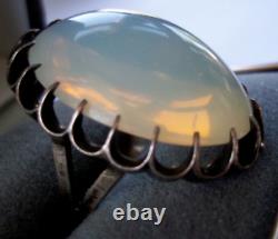 Vintage deco victorian JEWELRY HUGE Large Vintage RING Antique Opalite art glass