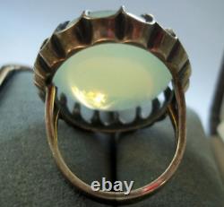 Vintage deco victorian JEWELRY HUGE Large Vintage RING Antique Opalite art glass