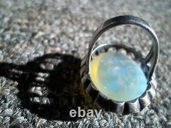 Vintage deco victorian JEWELRY HUGE Large Vintage RING Antique Opalite art glass