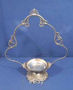 Vtg Antique Art Glass Brides Basket Mt Washington Webb Enameled Cased Victorian