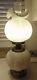 Vtg Fenton White Milk Glass Hobnail Gwtw Parlor Lamp Top & Bottom Light Up