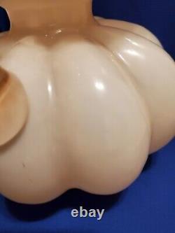 Vtg MCM 1940s Fenton Mellon Shaped Rose Pitcher. Pie Crust Rim Ptrn-rose Overlay