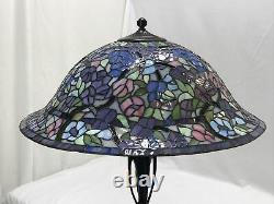 Vtg Stained Slag Glass Lamp Shade Arts & Crafts Deco Victorian, Floor or Hanging