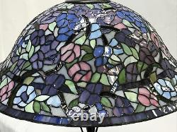 Vtg Stained Slag Glass Lamp Shade Arts & Crafts Deco Victorian, Floor or Hanging