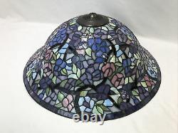 Vtg Stained Slag Glass Lamp Shade Arts & Crafts Deco Victorian, Floor or Hanging