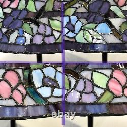 Vtg Stained Slag Glass Lamp Shade Arts & Crafts Deco Victorian, Floor or Hanging