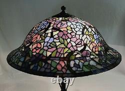 Vtg Stained Slag Glass Lamp Shade Arts & Crafts Deco Victorian, Floor or Hanging