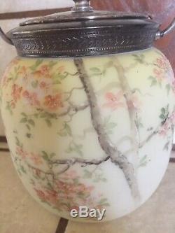 Vtg Victorian MOUNT/MT WASHINGTON CROWN MILANO Glass Biscuit Cookie Jar