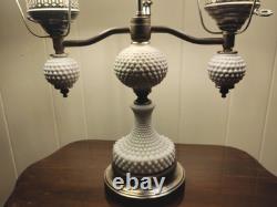 VtgLG MCM Victorian Brass Double Arm Desk Lamp White 7 Pc. Hobnail MilkGlass 075G VtgLG MCM Victorian Brass Double Arm Desk Lamp White 7 Pc. Hobnail MilkGlass 075G