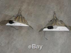 WALL LIGHT pair lamp SCONCES style art nouveau victorian Glass Slip Shade nice