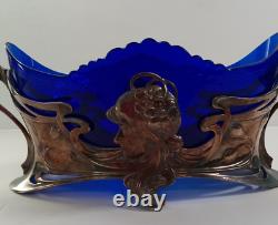 WMF Cobalt Blue Jardinier Center Piece 1895-1903-Silver Plated Art Nouveau