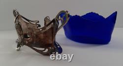 WMF Cobalt Blue Jardinier Center Piece 1895-1903-Silver Plated Art Nouveau