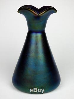 Webb Bronze iridecsent amethyst glass vase Victorian England
