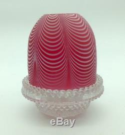 Webb Nailsea Draped Antique Victorian Fairy Lamp Cover & Base Art Glass