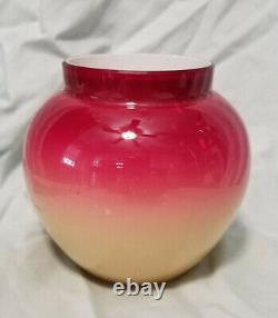 Wheeling PEACH BLOW Art Glass 3 1/2 Vase (size 0), Glossy Finish, c. 1890