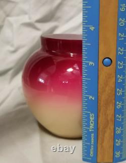 Wheeling PEACH BLOW Art Glass 3 1/2 Vase (size 0), Glossy Finish, c. 1890