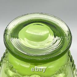 XL Stunning SOFT GREEN CASED GLASS CENTERPIECE VASE Victorian-Style Ruffled MINT